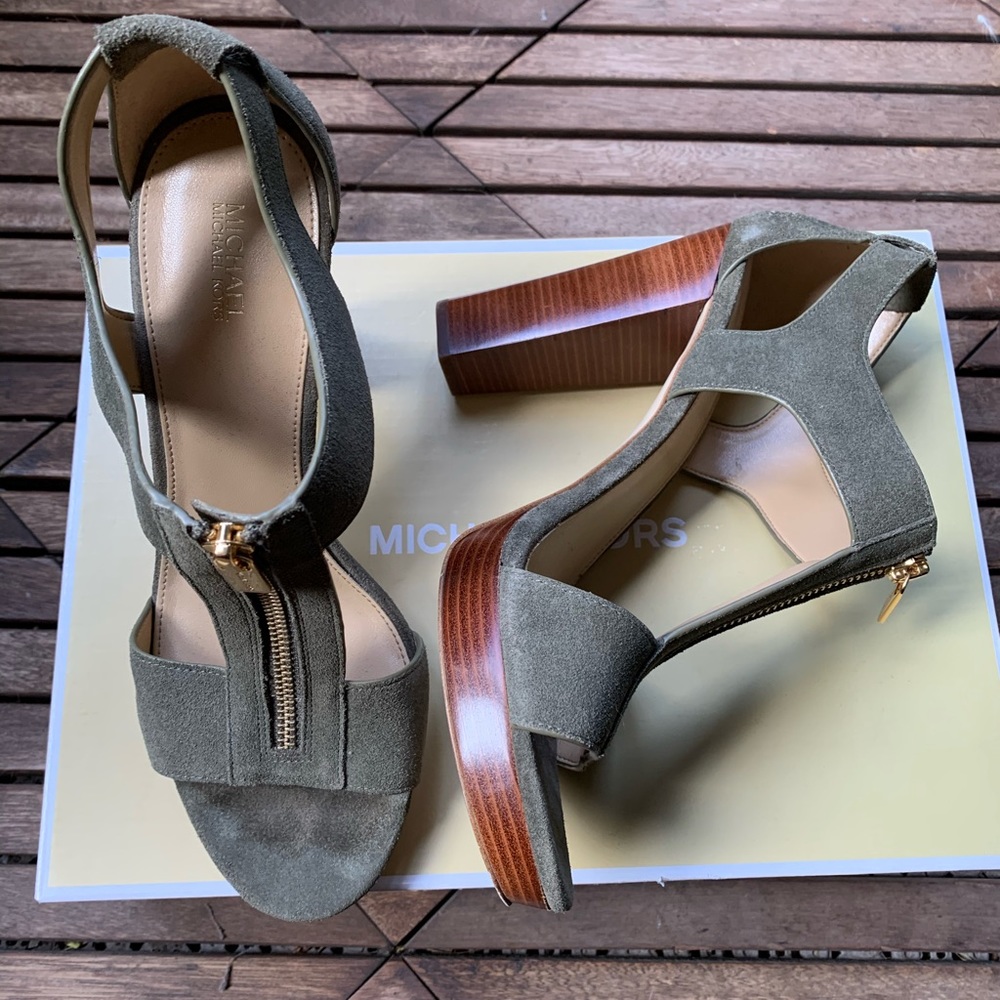Olive Green Suede Sandal